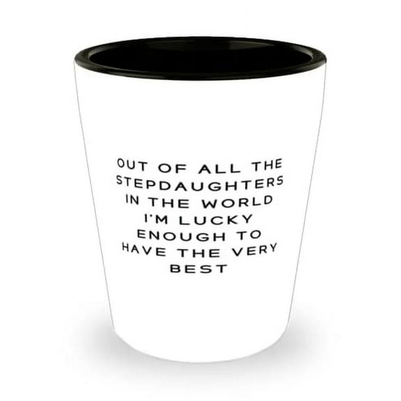 Reusable Stepdaughter Gifts, Out Of All The Stepdaughters In The World I'm Lucky Enough To, Brilliant Christmas Shot Glass From Daughter