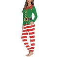 thumbnail image 3 of Renewold Christmas Elf Pajama Set for Women Size 4XL Soft Comfy Athletic Clothing Sleepwear for Home Life Sleep Vacation 2 Packs Warmth Leisure Sleep Nightclothes Shirt, 3 of 5