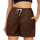 thumbnail image 1 of MKLEKYY Pantalones Cortos Para Correr Para Mujer, Con Cordón Ajustable, Cintura De Color, Cómodos, Elásticos, Lisos, Pantalones Casuales Con Bolsillo Para Mujer, 1 of 4