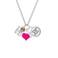 thumbnail image 2 of Delight Jewelry Silvertone Love with Chocolate Cupcake - Hot Pink Heart Nurse Strong Zoe Necklace, 2 of 4