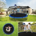 thumbnail image 5 of Elitezip 15 FT Trampoline 1500 LBS for Kids, Teens, Adults, Pumpkin Trampoline with Enclosure Net and Basketball Hoop, Reacreational Trampoline with Ladder, Sprinkler, Lights, Socks, 5 of 6