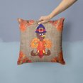 thumbnail image 2 of Thanksgiving Turkey Pilgram Fleur de lis Fabric Decorative Pillow, 2 of 4