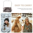 thumbnail image 2 of LOLIPPYY 1Pc Grey Faux Fur Hand Muffs with Lanyard Lightweight Warm Hand Warmer for Home Use, 2 of 8