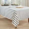 thumbnail image 3 of Fennco Styles Striped Design Tablecloth 65" W x 104" L - Blue Table Cover for Home, Dining Table, Banquets, Family Gatherings, Everyday Use and Special Occasions, 3 of 3
