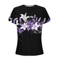 thumbnail image 4 of Erwazi Blouses for Women Dressy Casual V Neck Pleated Tunic Tops Summer Short Sleeve Shirts, 4 of 5