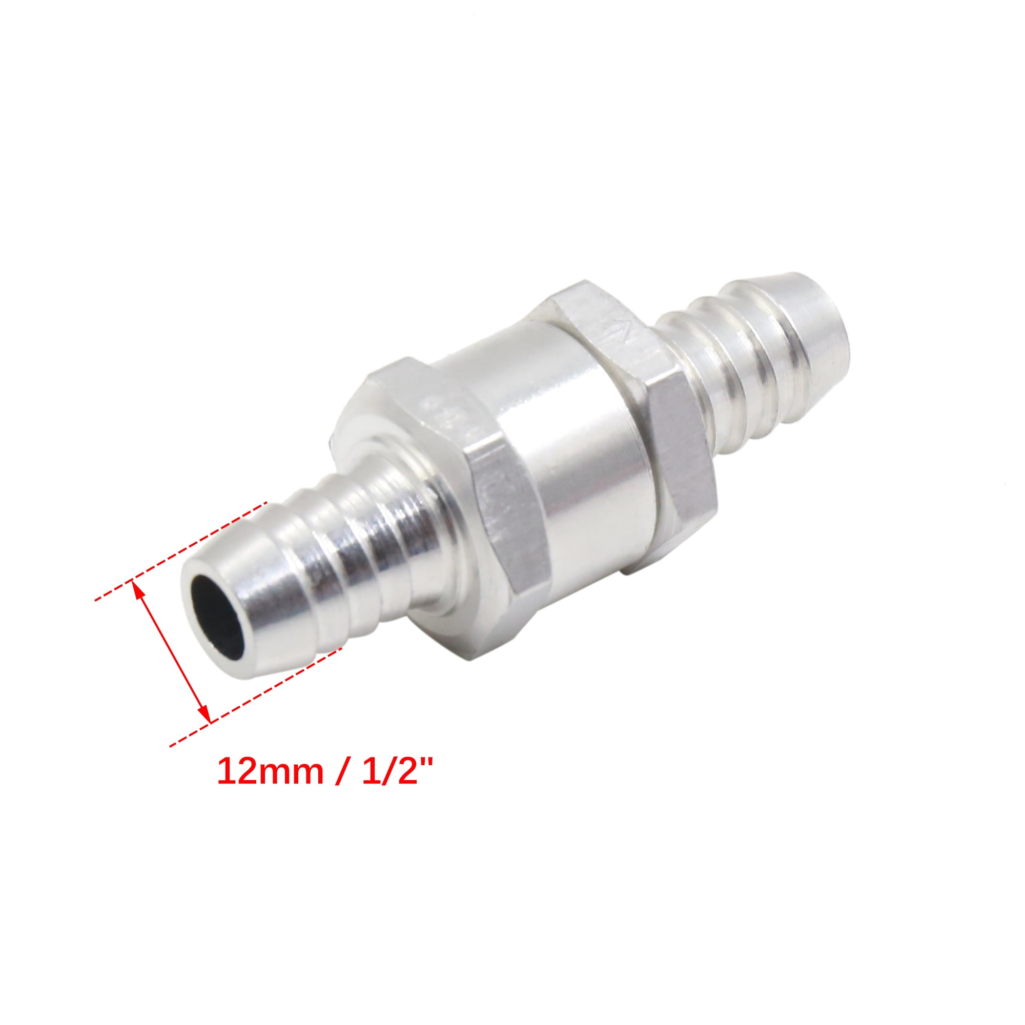 12MM 1//2/" ONE WAY ALUMINIUM NON RETURN CHECK VALVE PETROL DIESEL OIL WATER