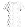 thumbnail image 6 of Ploka Dots Tight T-Shirt for Women Summer Slim Fit Crewneck Short Sleeve Baselayer Tee Tops Going Out Cropped Blouse, 6 of 6