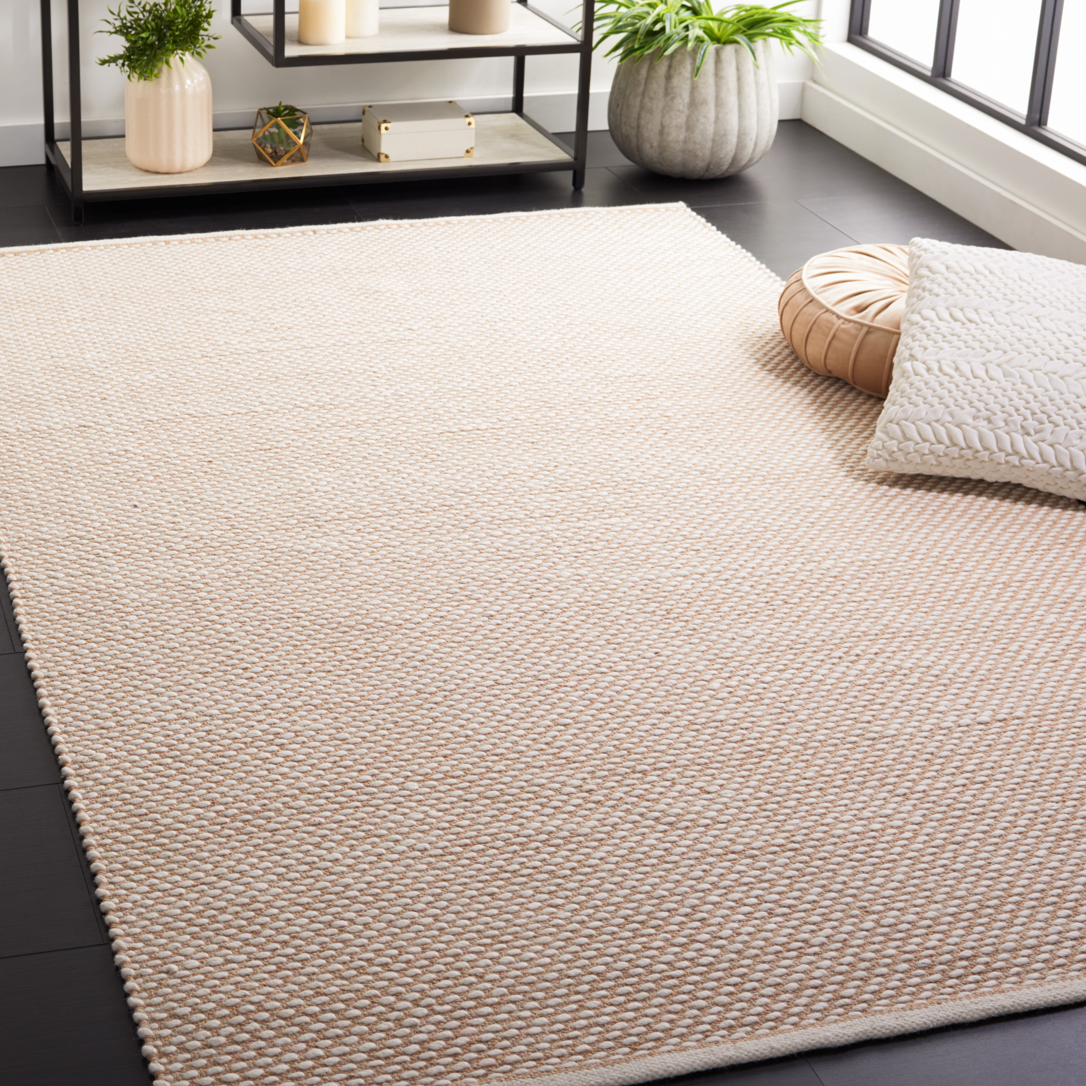 SAFAVIEH Vermont York Solid Area Rug, Beige, 6' x 6' Square