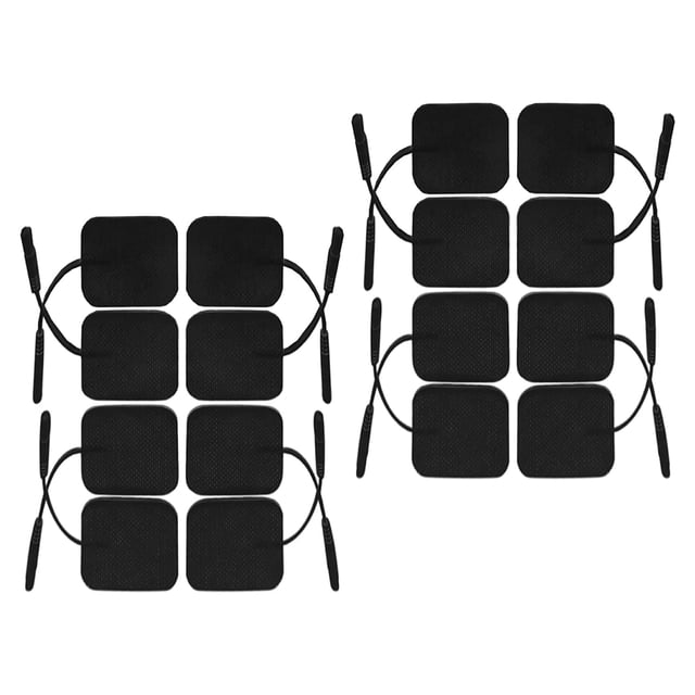 Electrodos iStim Super Soft de 5 x 5 cm para unidad TENS de masaje TENS/estimulador muscular - Gel 100 % japonés - 16 almohadillas reutilizables (5 x 5 cm - 16 unidades - Negro)