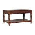 thumbnail image 3 of Lesuto Turned legs Chestnut 2 Drawer Coffee Table - Modern Style, Wood, chestnut, 3 of 10