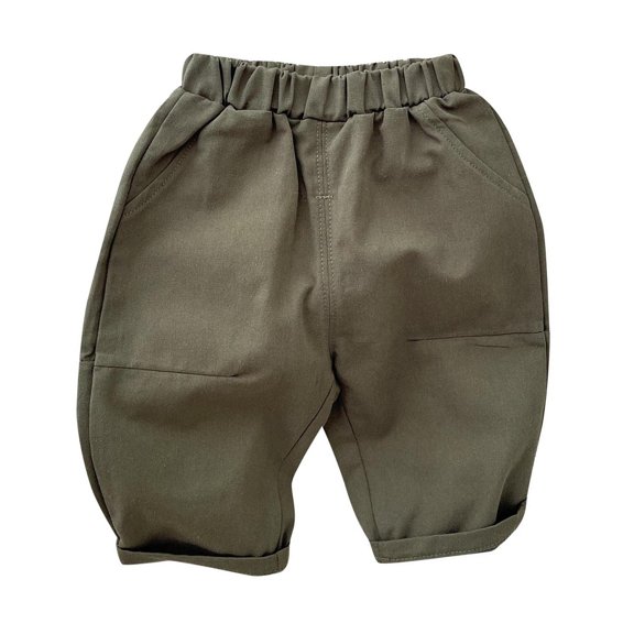 AINIYS Infant Cute Cargo Relaxed Pants Toddler Baby Harem Pants Newborn Lounge Pants Elastic Waist Fashion Long Pants Girsl and Boys Army Green Trousers