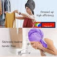 thumbnail image 5 of Microfiber Hair Towel Wrap & Satin Bonnet Set for Women - 3-in-1 Hair Drying Towel,  Shower Cap & Silk Sleep Bonnet for Curly, Long & Thick Hair - Anti-Frizz Heatless Hair Care (), 5 of 6