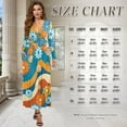 thumbnail image 6 of FKELYI Groovy Hippie Daisy Flower Print Womens Fall Dress Long Sleeve Maxi Dress for Wedding Party Casual Outdoor Cloth V Neck Soft Dresses with Pocket, XL, 6 of 6