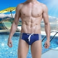 thumbnail image 5 of Aayomet Maillots de Bain pour Hommes avec Doublure de Compression Maillots de Bain de Printemps de Plage Caleçons Courts de Bain Triangulaires (Bleu, m), 5 of 5