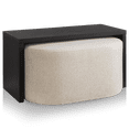 thumbnail image 1 of Bouclair Table Basse Beige Noire avec Ottoman, 1 of 10