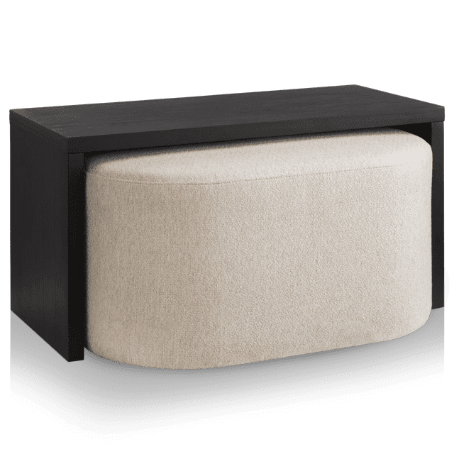 Bouclair Table Basse Beige Noire avec Ottoman