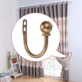 thumbnail image 4 of Ganchos redondos para cortinas, ganchos decorativos para pared, ganchos con remates de bola para cortinas, juego de 2, gancho en U de níquel cepillado., 4 of 8