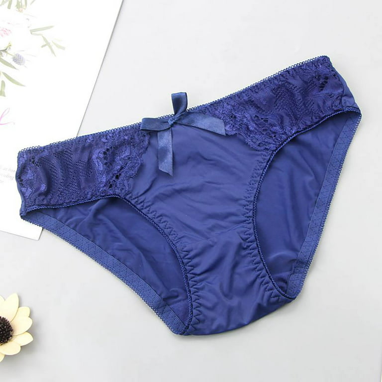 HUPOM Underwear For Women Girls Underwear Briefs Leisure Belt Comfort Waist  Blue M