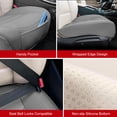 thumbnail image 4 of Funda de asiento de coche BOPUOVRE de lujo, piel sintética, gris, ajuste universal, 4 of 6