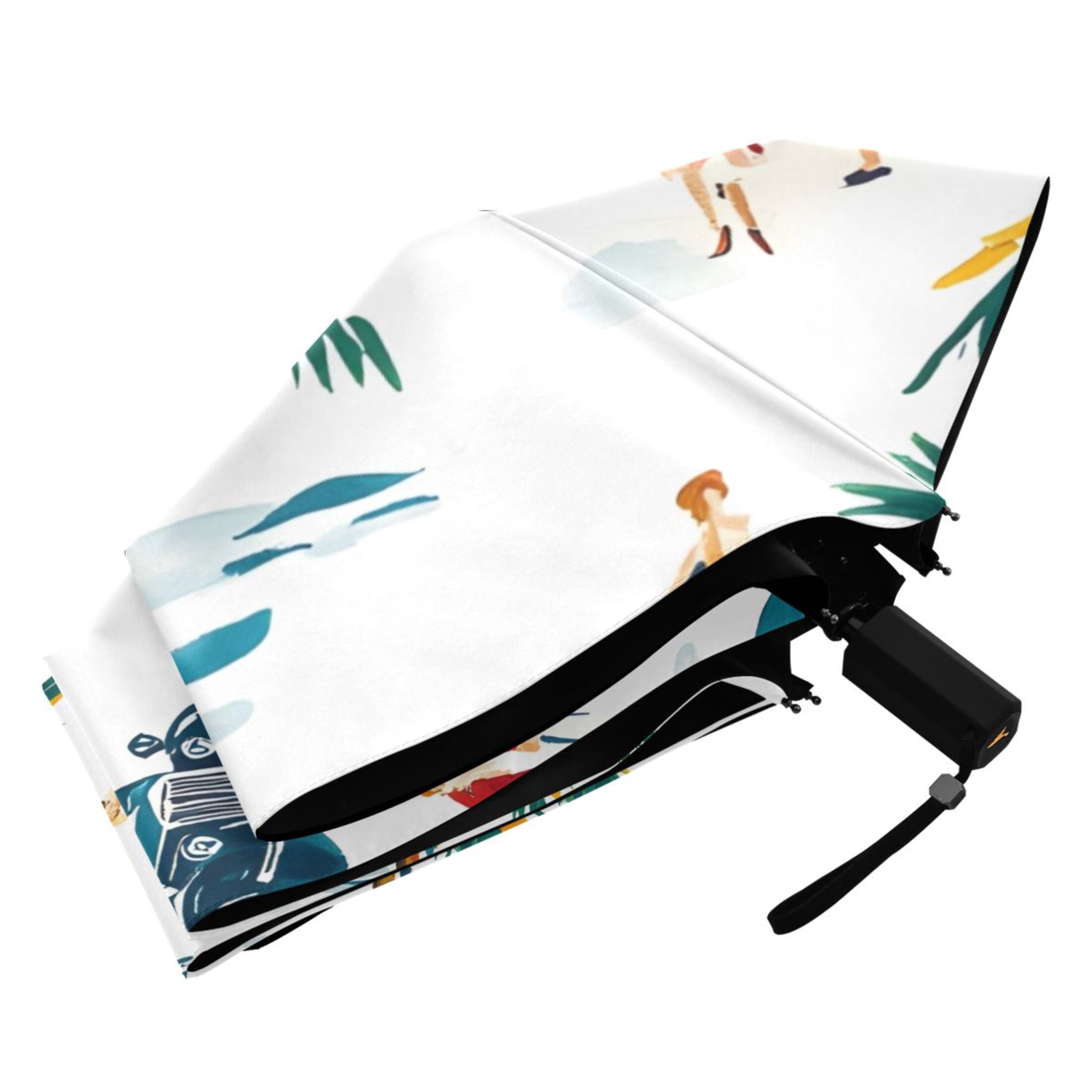 ALAZA Cars Tree UPF 50+ Compact Folding Umbrella for Rain Travel Umbrella Packable