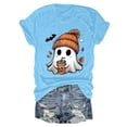 thumbnail image 4 of Linfrsh T-Shirts for Women Halloween Shirt For Women Fashion Print T Shirt Short Sleeve Women Short Sleeve Round Neck Tee T Shirt Printing Loose Top, 4 of 6