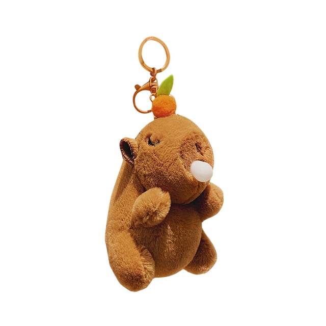 Esquirla Capybara Keychain Backpack Decoration Keyring for Children Adults Kids Persimmon