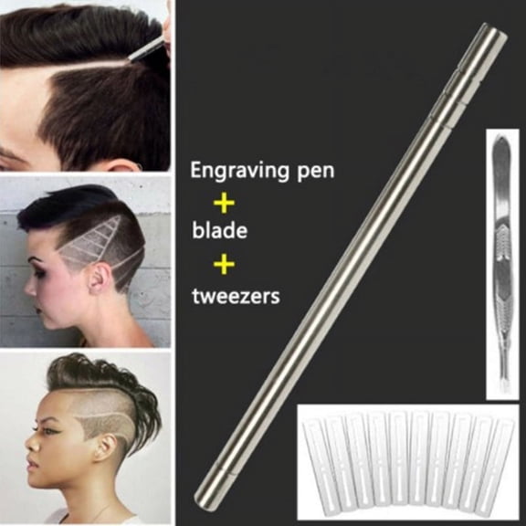 1set Hairstyle Engraved Pen 10Pcs Blades Professional Hair Trimmers