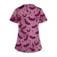 thumbnail image 5 of Tops Cortos para las Mujeres, Halloween Impreso en Cuello en V con Bolsillo, Moda Casual Manga Corta, 5 of 5