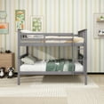 thumbnail image 4 of Full over Full Bunk Bed with Ladder for Bedroom, Guest Room Furniture-Gray, 4 of 11