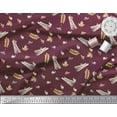 thumbnail image 2 of Soimoi polyester Crepe Fabric Leaves,Cinnamon & Snail Insects Print Fabric by Yard 52 Inch Wide, 2 of 3