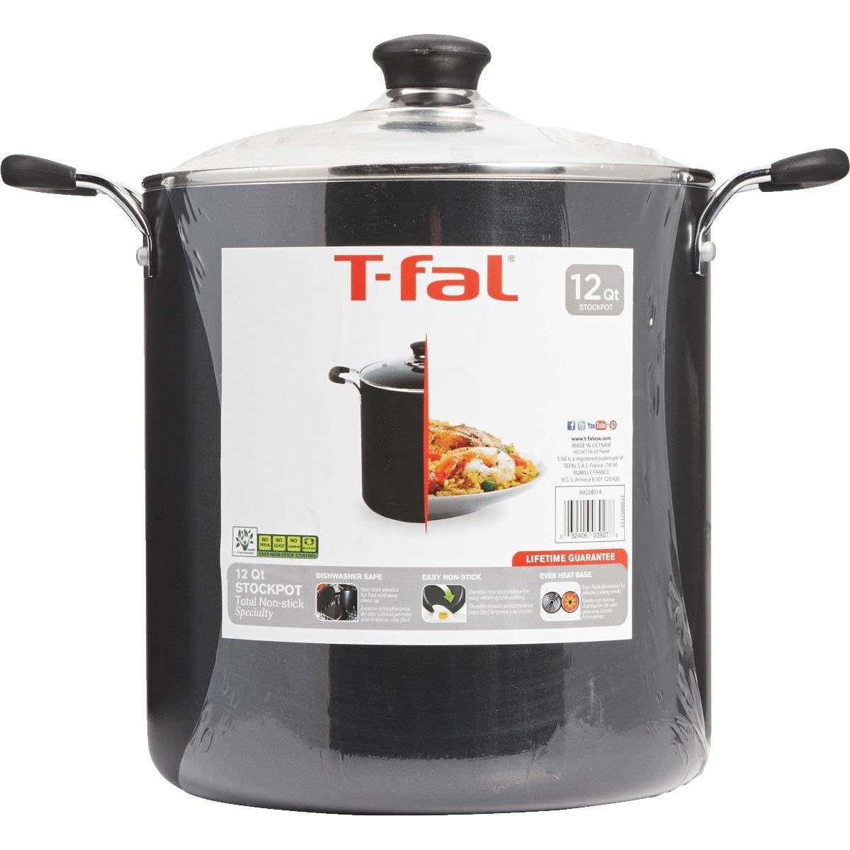 T-Fal® 12-qt. Stock Pot A9228014, Color: Black - JCPenney