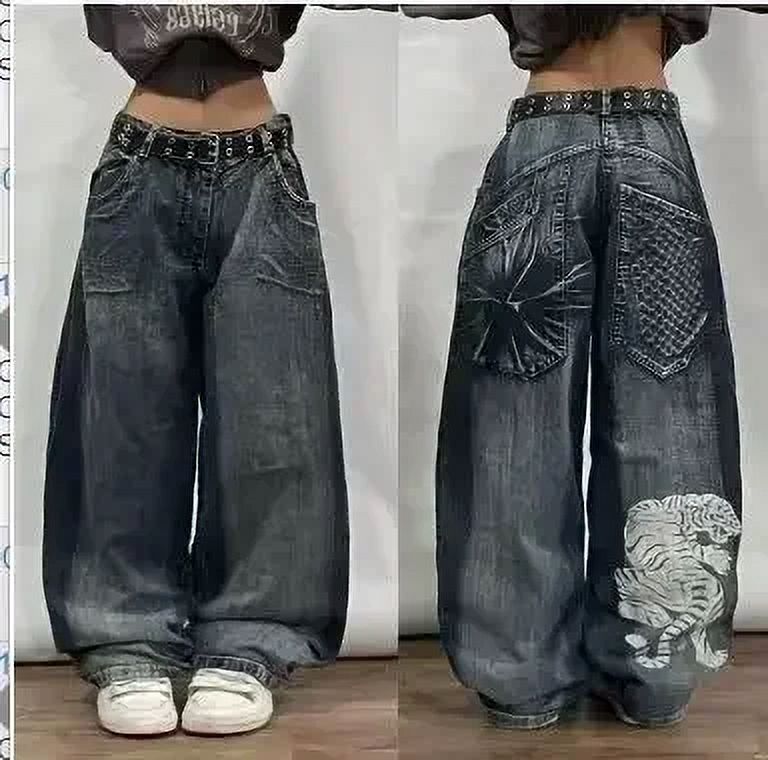 Vintage Y2K LA Gate Baggy Skater Hip Hop Light Wash Denim 