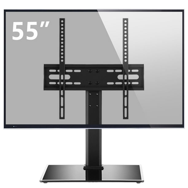 Rfiver Modern Black Universal Tv Stand For 27 To 55 Inch Tvs Black Metal Hook Mount Walmart Com