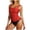 Red, variant on Ahdbta Women's Tankini Swimsuit Ruched Swim Tank Top with High Waisted Bottom Tummy Control Bathing Suit for Beach Vacation