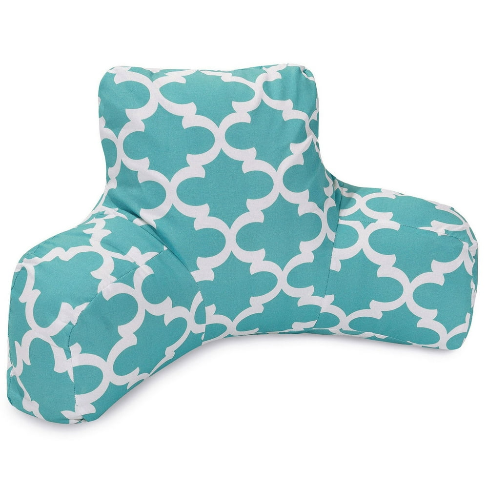 Majestic Home Goods Indoor Outdoor Teal Trellis Reading Pillow with