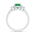 thumbnail image 2 of ANGARA Natural Round 3 Stone 1.2 ct Emerald and Diamond Ring in 925 Sterling Silver for Women (Size-7mm) | May Birthstone, Birthday, Anniversary, Jewelry Gift for Women | Natural Emerald Ring, 2 of 11