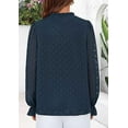 thumbnail image 3 of PRETTYGARDEN Lace Long Sleeve Tops for Women Eyelet Blouses Dressy Casual Hollow Out Button Down Shirts Spring Fashion, 3 of 7