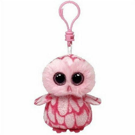 Pink Owl Beanie Boo Clip - Stuffed Animal by Ty (36594)