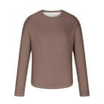 thumbnail image 4 of YUGYXL Mens Long Sleeve Tee Shirts Athletic Round Neck Pullover Tops Casual Solid Color Soft Basic T-Shirt Fishing Hiking Gym Brown XXXXXL, 4 of 5
