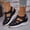 Black, variant on Womens Gladiator Wedge Sandals Closed Toe Hook Loop Comfortable Summer Walking Shoes