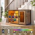 thumbnail image 2 of Homieasy Heavy Duty 55-75 Gallon Aquarium Stand with Power Outlets, LED Light & Storage Cabinet - Reversible Metal Fish Tank Stand, 880LBS Capacity, Rustic Brown, 2 of 7