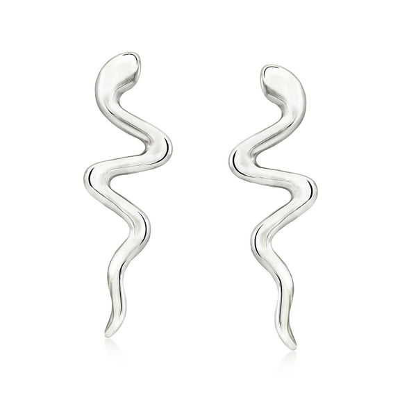 Ross-Simons Italian Sterling Silver Snake Drop Earrings, Women's, Adult