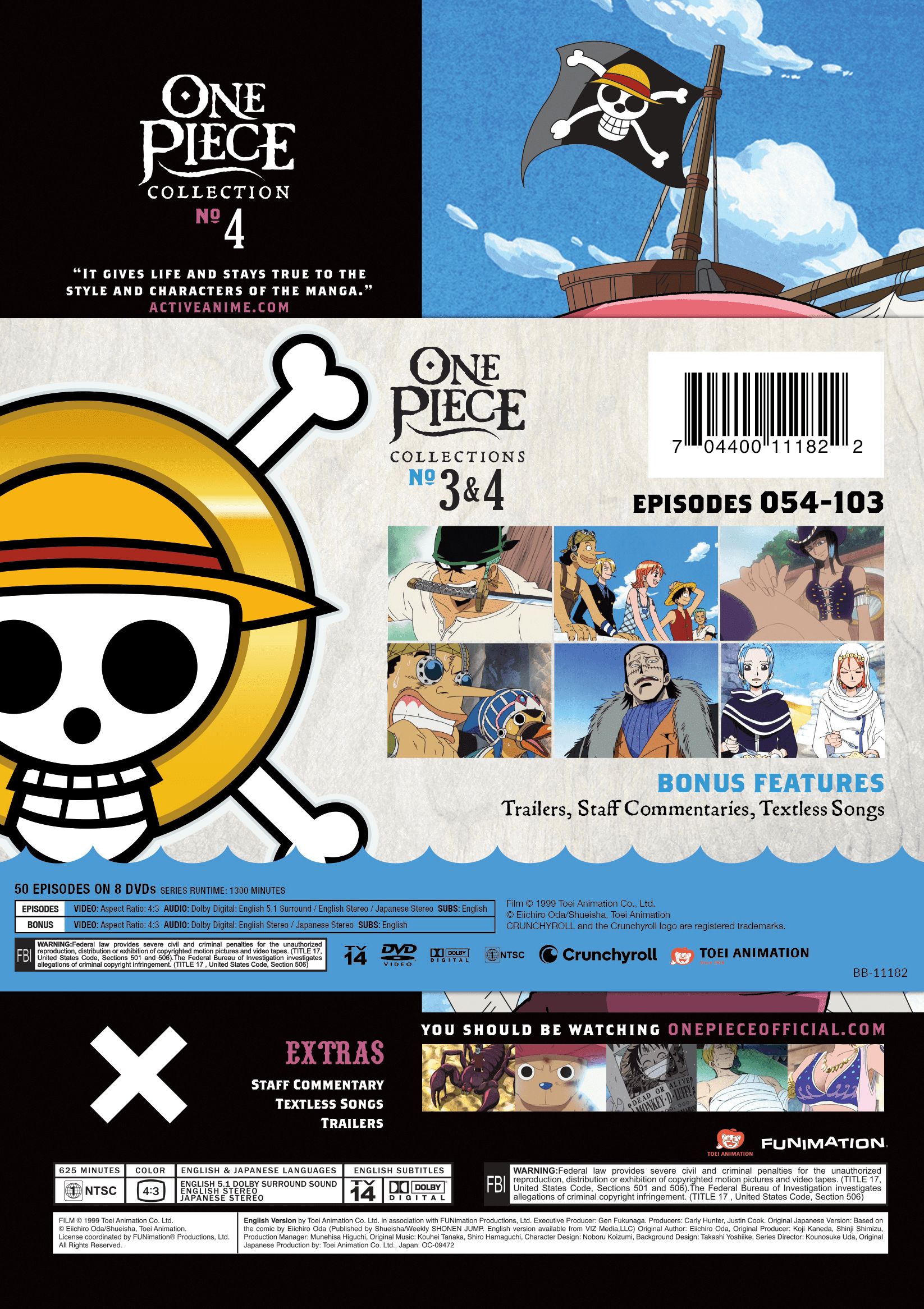 One Piece Collections 3 & 4 Bundle (Walmart Exclusive) (DVD) Crunchyroll, Anime