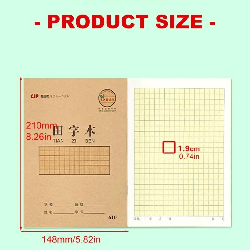 CEORPER 10Pcs Kraft Paper Cover Notebooks Gridded Exercise Notebooks 20 Sheets Each