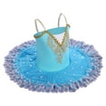 thumbnail image 2 of IBTOM CASTLE Girls Ballet Leotards with Platter Tutu Professional Hard Organdy Camisole Skirt Dancewear 5-6 Years Blue, 2 of 8