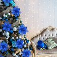 thumbnail image 3 of 24 piezas de malla plateada con purpurina, hojas de acebo, flores artificiales de nochebuena, adornos para árboles de 5,9 pulgadas para corona plateada, regalo floral, decoración de invierno, bodas,, 3 of 8