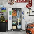 thumbnail image 3 of JAORD Metal Rolling Garage Storage Cabinets with Hanging Rod and 5 Pegboards, Steel Utility Tool Storage Cabinets with 4 Shelves & Locking Doors, Assemble Required, 3 of 11