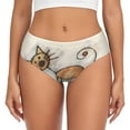 thumbnail image 1 of Balery Brown Cat Cartoon Ropa Interior de Algodón para Mujer con Dibujo – Braguitas Cómodas y Elásticas, Estilo Clásico-X-Small, 1 of 6