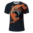 thumbnail image 4 of Rggeeun Men'S Tee Fashion Cool Big Tiger Print Loose Fit Short Sleeve Crew Neck Knit Casual For Daily Office Comfort Tops,Black,S, 4 of 4