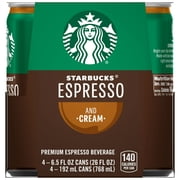 Starbucks Espresso & Cream Premium Espresso Beverage, 6.5 fl oz, 4 count